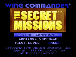 Wing Commander title screen for Super Nintendo